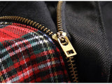 Jeans patchwork a righe scozzesi da uomo ATREND