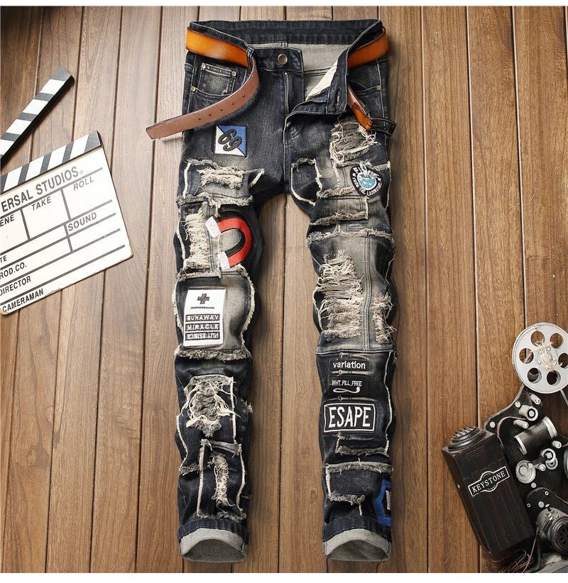 Jeans patchwork da uomo ATREND
