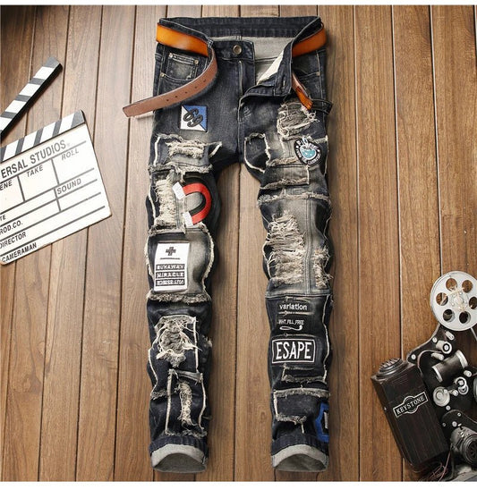 Jeans patchwork da uomo ATREND