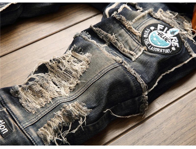 Jeans patchwork da uomo ATREND