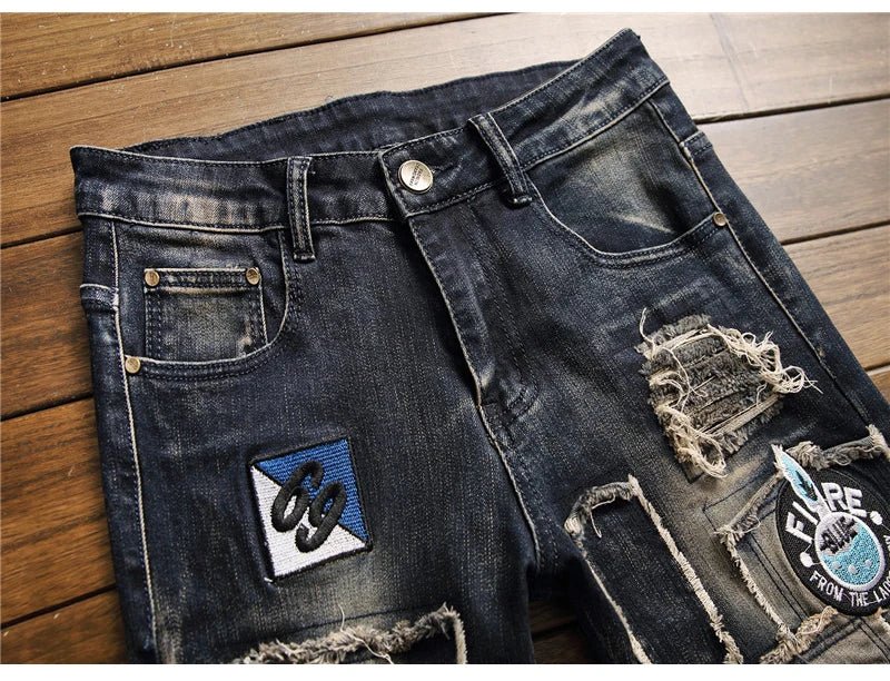 Jeans patchwork da uomo ATREND