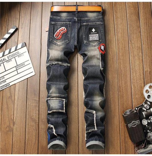 Jeans patchwork da uomo ATREND