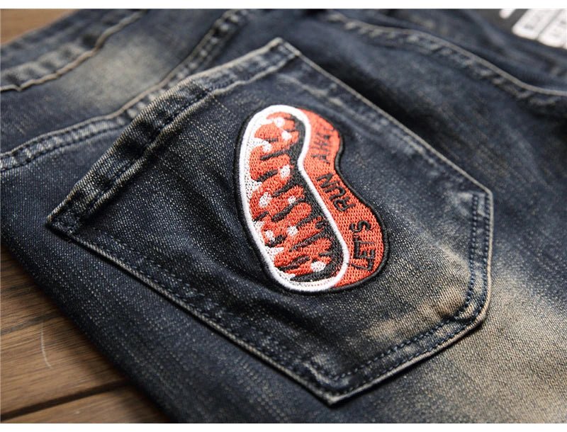 Jeans patchwork da uomo ATREND