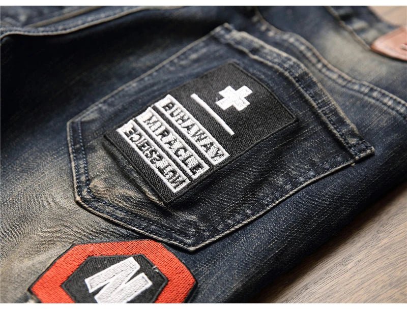 Jeans patchwork da uomo ATREND