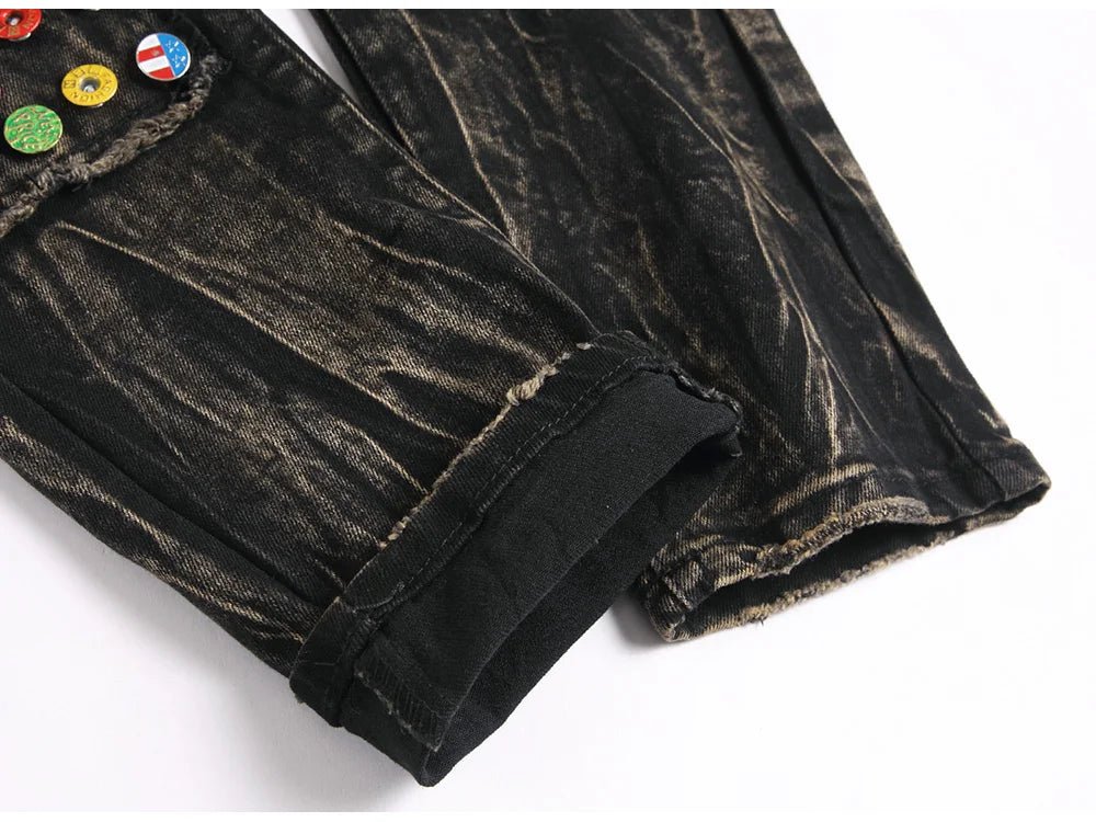 Jeans punk con bottoni da uomo ATREND