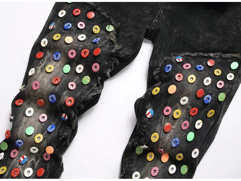 Jeans punk con bottoni da uomo ATREND