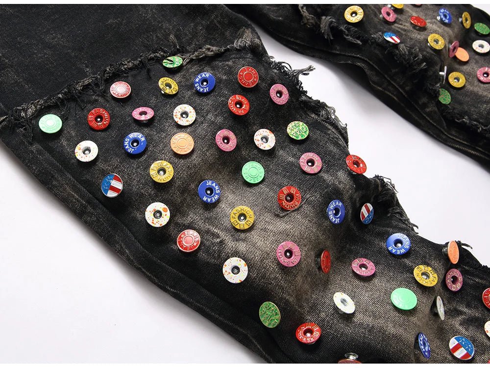 Jeans punk con bottoni da uomo ATREND