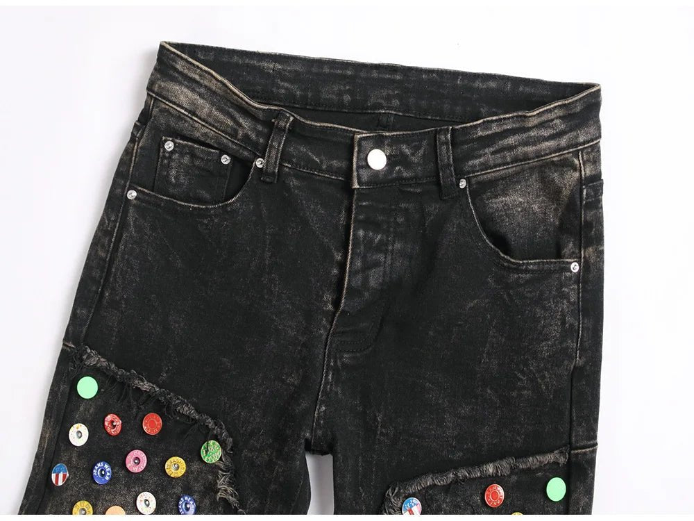 Jeans punk con bottoni da uomo ATREND