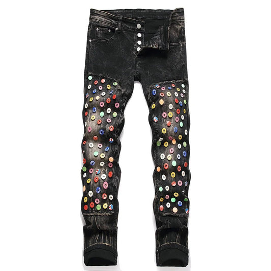 Jeans punk con bottoni da uomo ATREND