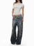 Jeans streeetwears a gamba larga con catena da donna ATREND