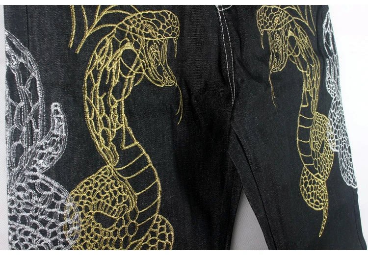 Jeans streetwear con disegno grafico da uomo ATREND