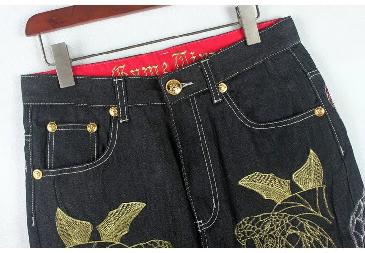 Jeans streetwear con disegno grafico da uomo ATREND