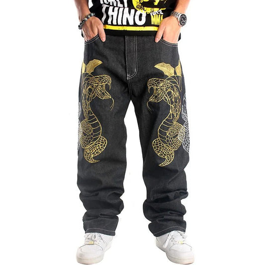 Jeans streetwear con disegno grafico da uomo ATREND