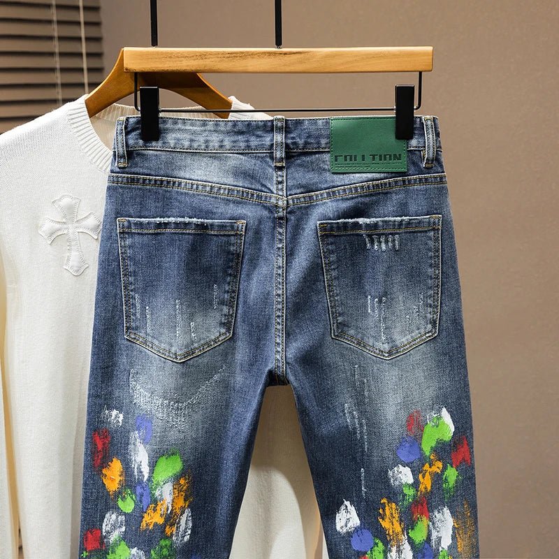 Jeans streetwear con graffiti da uomo ATREND