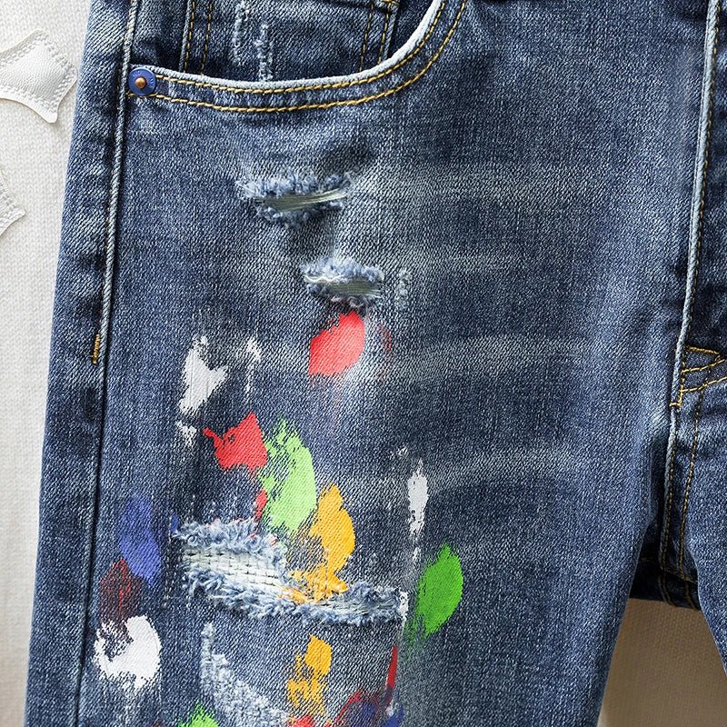 Jeans streetwear con graffiti da uomo ATREND