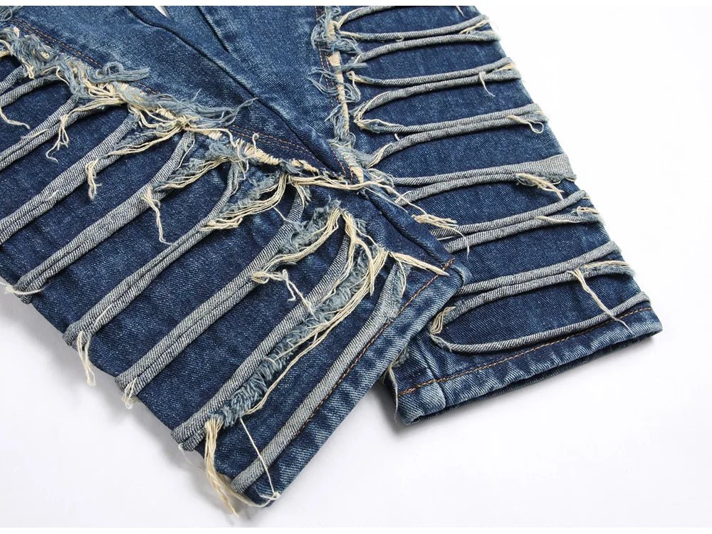 Jeans streetwear plissettati da uomo ATREND
