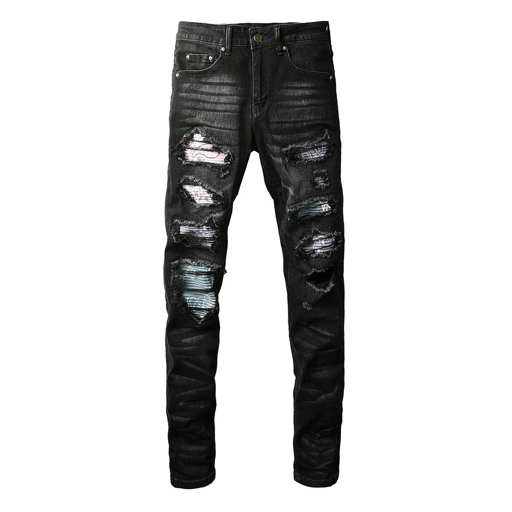 Jeans streetwear strappati da uomo ATREND