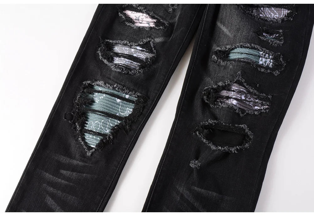 Jeans streetwear strappati da uomo ATREND