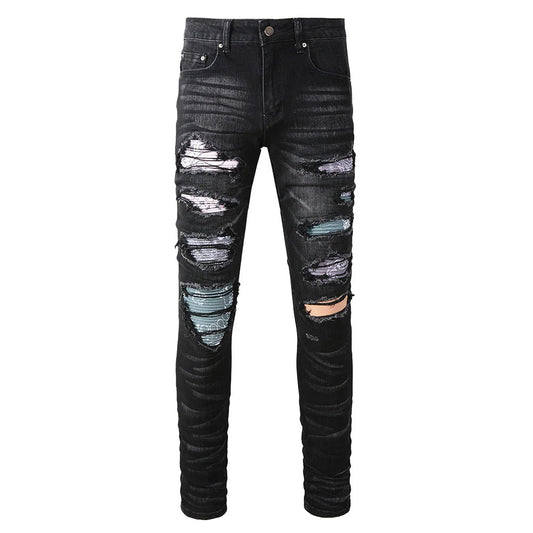 Jeans streetwear strappati da uomo ATREND