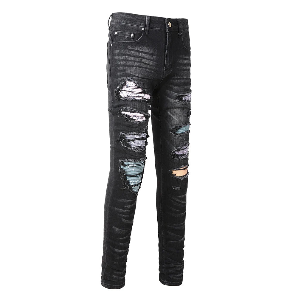 Jeans streetwear strappati da uomo ATREND
