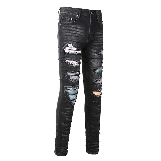 Jeans streetwear strappati da uomo ATREND