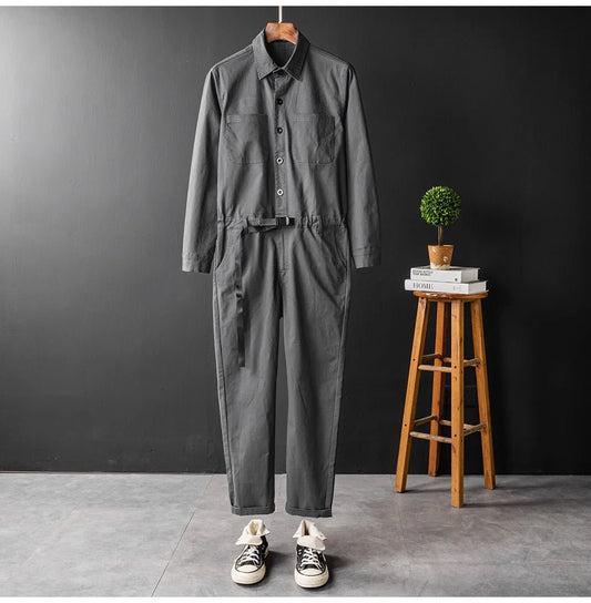 Jumpsuit casual a maniche lunghe da uomo - jumpsuit uomo ATREND