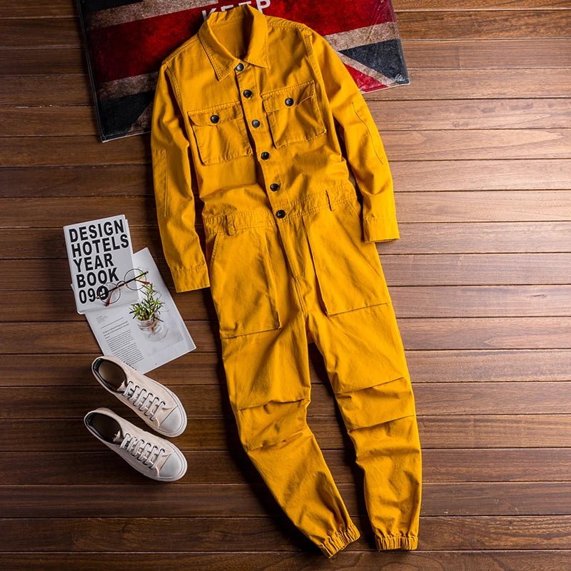 Jumpsuit casual a maniche lunghe da uomo - jumpsuit uomo ATREND