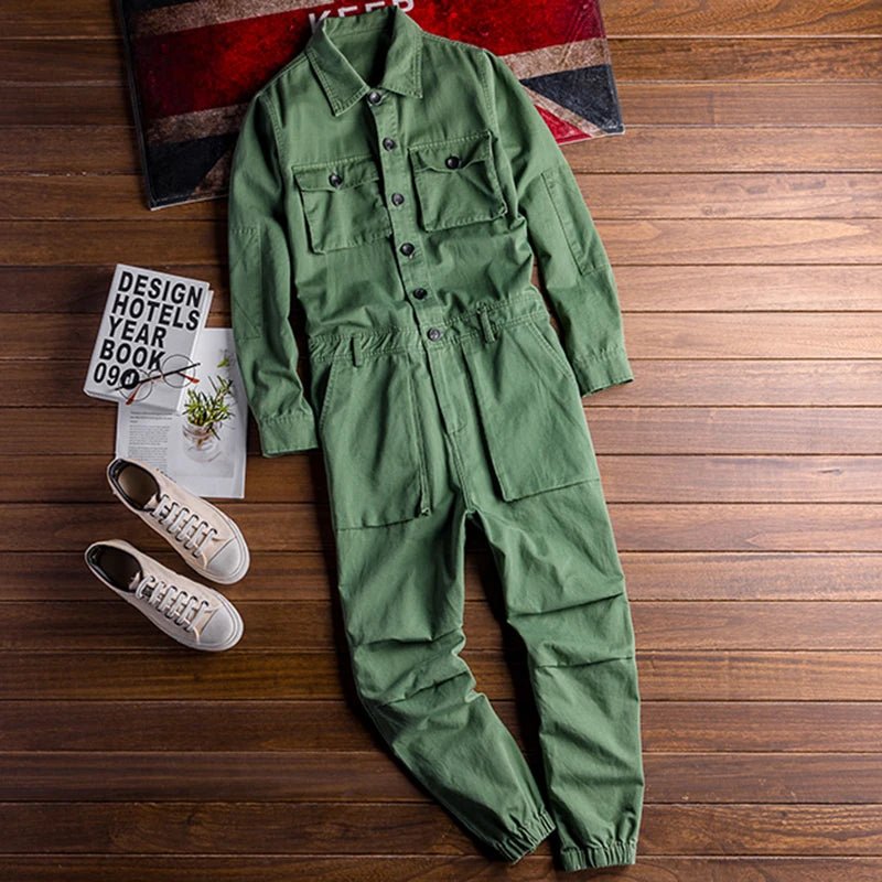 Jumpsuit casual a maniche lunghe da uomo - jumpsuit uomo ATREND