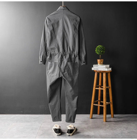 Jumpsuit casual a maniche lunghe da uomo - jumpsuit uomo ATREND