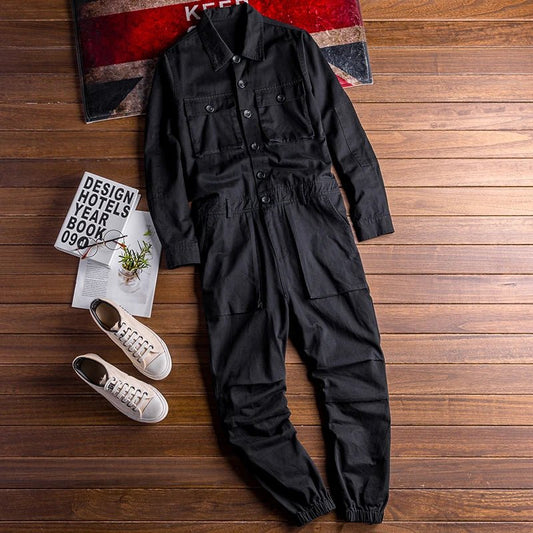 Jumpsuit casual a maniche lunghe da uomo - jumpsuit uomo ATREND