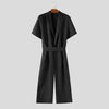 Jumpsuit casual a pinocchietto con cintura a mezze maniche da uomo ATREND