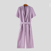 Jumpsuit casual a pinocchietto con cintura a mezze maniche da uomo ATREND