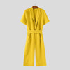 Jumpsuit casual a pinocchietto con cintura a mezze maniche da uomo ATREND