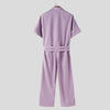 Jumpsuit casual a pinocchietto con cintura a mezze maniche da uomo ATREND