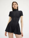 Jumpsuit casual corta con cerniera frontale da donna ATREND