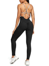 Jumpsuit casual scavata intrecciata con stampa leopardata da donna ATREND