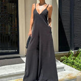 Jumpsuit casual senza maniche con gamba larga da donna - Jumpsuit donna ATREND