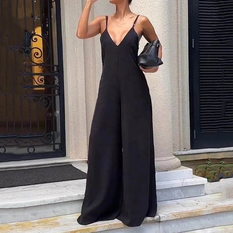 Jumpsuit casual senza maniche con gamba larga da donna - Jumpsuit donna ATREND