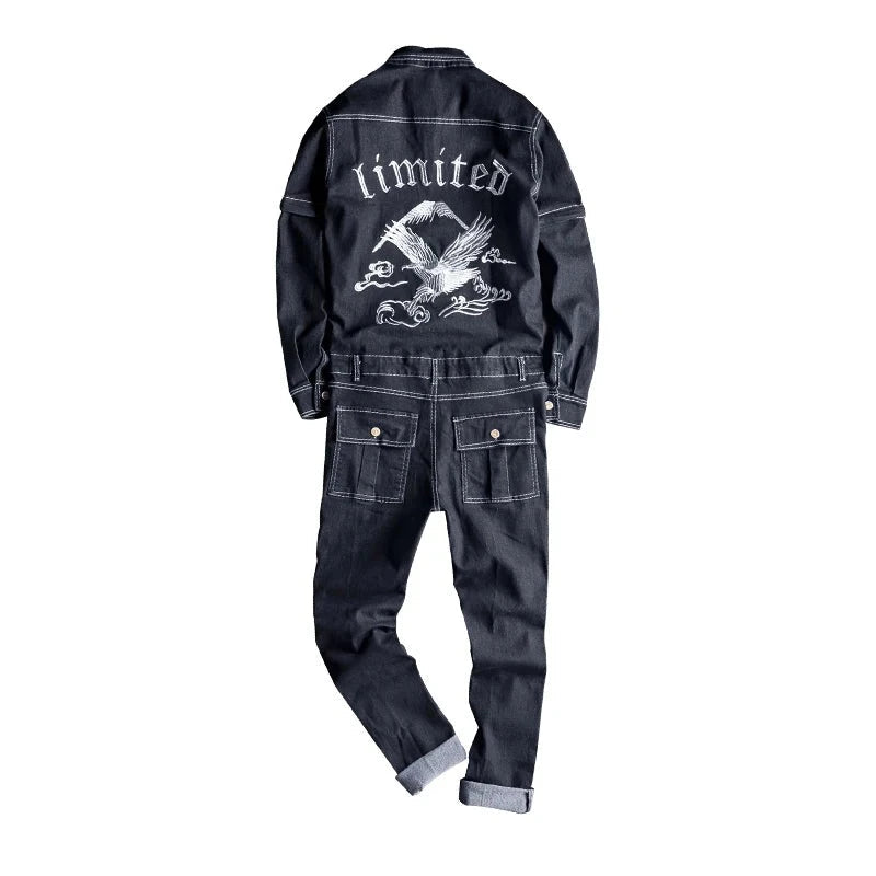 Jumpsuit di jeans a maniche lunghe da uomo - jumpsuit uomo ATREND