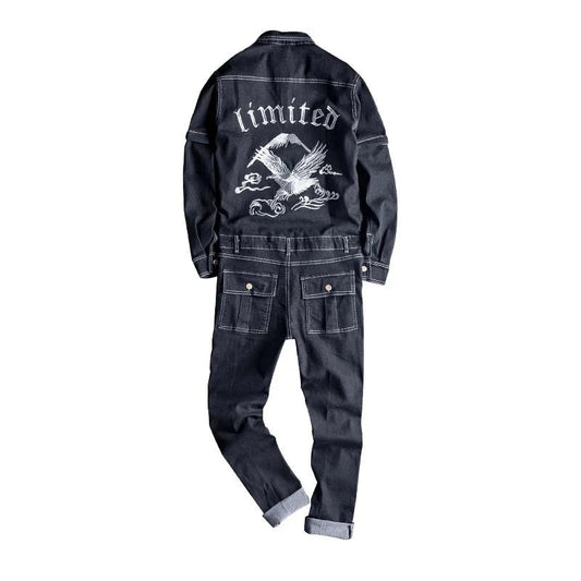 Jumpsuit di jeans a maniche lunghe da uomo - jumpsuit uomo ATREND