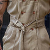 Jumpsuit in denim senza maniche con bottoni e cintura in vita da uomo ATREND