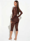 Jumpsuit patchwork trasparente con scollo a V profondo da donna ATREND