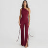 Jumpsuit regolabile con lacci e spacco laterale da donna ATREND