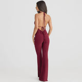 Jumpsuit regolabile con lacci e spacco laterale da donna ATREND