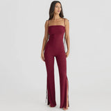 Jumpsuit regolabile con lacci e spacco laterale da donna ATREND