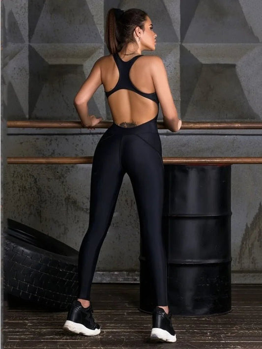Jumpsuit sportiva aderente patchwork da donna - jumpsuit donna ATREND
