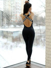 Jumpsuit sportiva scavata con lettere da donna ATREND