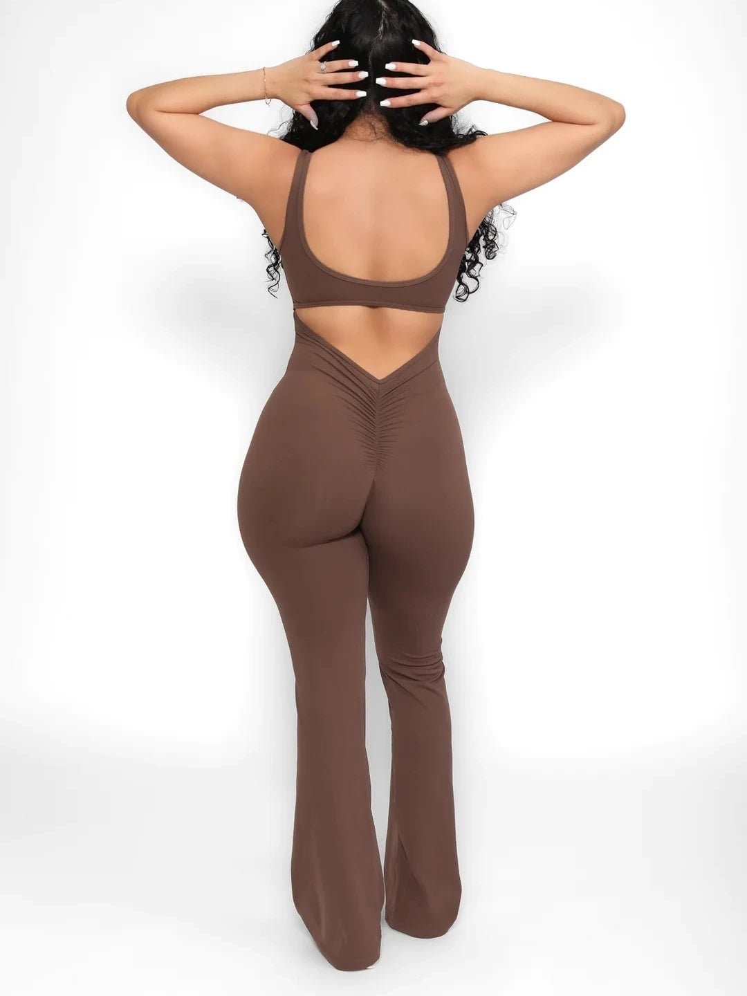Jumpsuit sportiva scavata senza maniche da donna ATREND