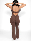 Jumpsuit sportiva scavata senza maniche da donna ATREND