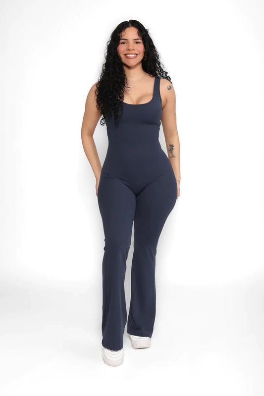Jumpsuit sportiva scavata senza maniche da donna ATREND